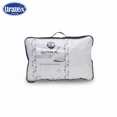 White Wink Pure pillow with dark piping trim