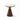Round side table with white marble-look top and gold pedestal base