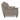2-seater sofa side view in gray faux leather with thick seat cushion and dark wood legs