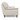 Light gray 3-seater sofa with rounded arms, padded seat, wooden legs