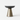 Minimal round black tabletop on brushed gold pedestal side table