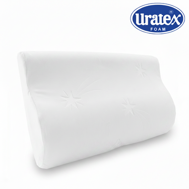 SENSO MEMORY cervical pillow, white cover with embossed star pattern
