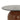 Round glass side table with brown dome base and clear center knob