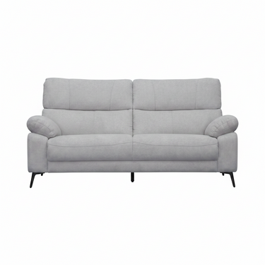 3-seater fabric sofa, steel grey, straight front with two back cushions