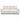 Cream white 3-seater sofa with two seat cushions and padded armrests