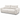 Cream white 3-seater sofa, side view with back cushions and thick seat padding