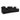 Black leather theater-style sofa with reclining seats on a white background