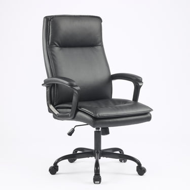 HAYES executive chair with padded black backrest, armrests, and swivel caster base