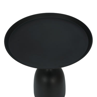 RAVEN side table round dark tabletop on pedestal base