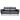 RICO 3-seater sofa in dark gray, stitched back and two seat sections