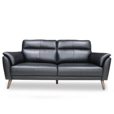 RICO 3-seater sofa in dark gray, stitched back and two seat sections