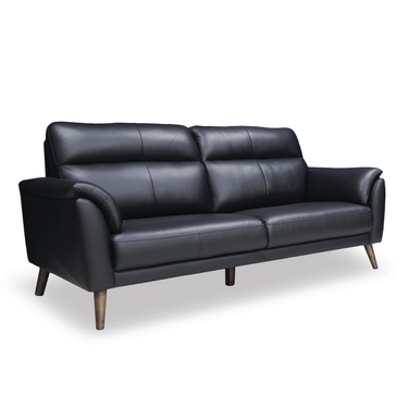 RICO 3-seater sofa in dark gray, padded arms and panelled seat cushions