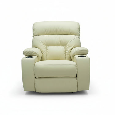 SPECTATOR Leather Rocker Recliner With Cupholder