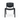 Black visitor chair with geometric triangle back panel, curved seat, and armrests