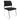 Black visitor chair with padded seat and curved back, chrome sled legs
