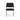 Black visitor chair with upholstered seat, curved backrest, chrome sled base