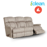 PINNACLE iClean Pet Friendly Fabric Motion Reclining Sofa with Drop Down Table
