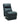 Black recliner chair with mechanical components on a white background