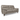 2-seater sofa with gray faux leather upholstery, rolled arms, and dark wooden legs
