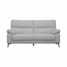 3-seater fabric sofa, steel grey, straight front with two back cushions