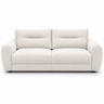Cream white 3-seater sofa with two seat cushions and padded armrests