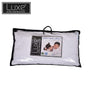 King-size easy wash pillow with microfiber filling, packaged in clear zip bag with handle