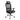 Black executive office chair with mesh back, headrest, armrests, and chrome caster base