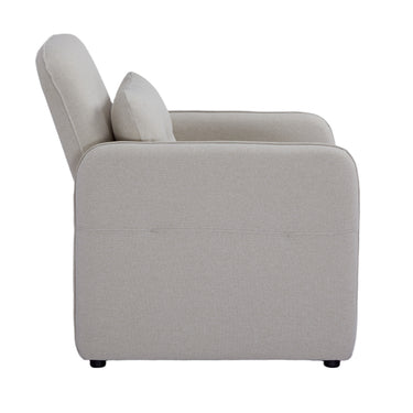 Gray armchair with a pillow on a white background