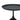 RAVEN side table angled view: round dark tabletop on slim pedestal