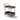 Two-tier storage cart with dark brown trays, beige base panels, and four rolling wheels