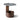 Round dark grey marble side table with cylindrical wood base and open top