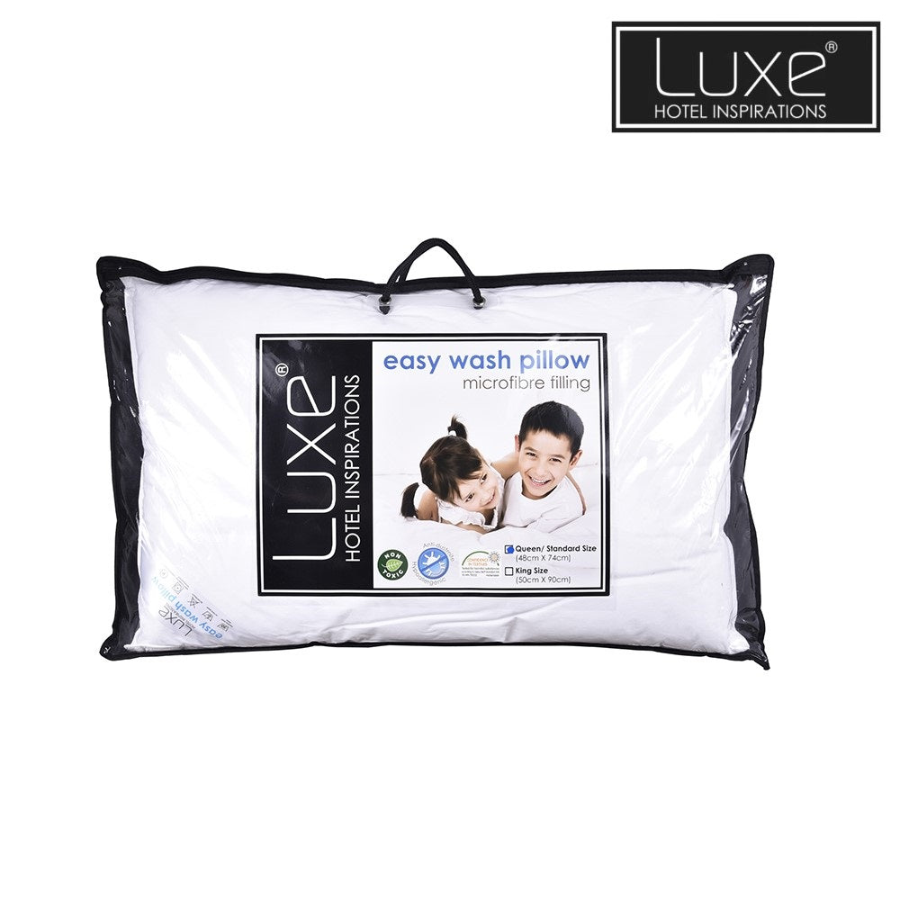 LUXE EASY WASH PILLOW QUEEN STANDARD 48cm x 74cm