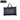 Black contour memory foam pillow in printed tote-style bag with handles