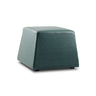Forest green PVC ottoman cube with padded top and short block feet