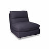 Dark gray modular 1-seater sofa with padded backrest and curved seat